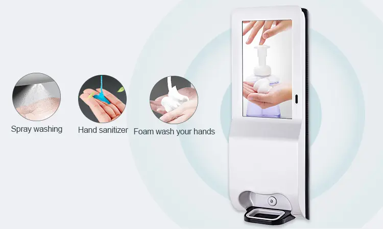 21.5 inch Interactive Touch Screen Kiosk with Hand Sanitizer