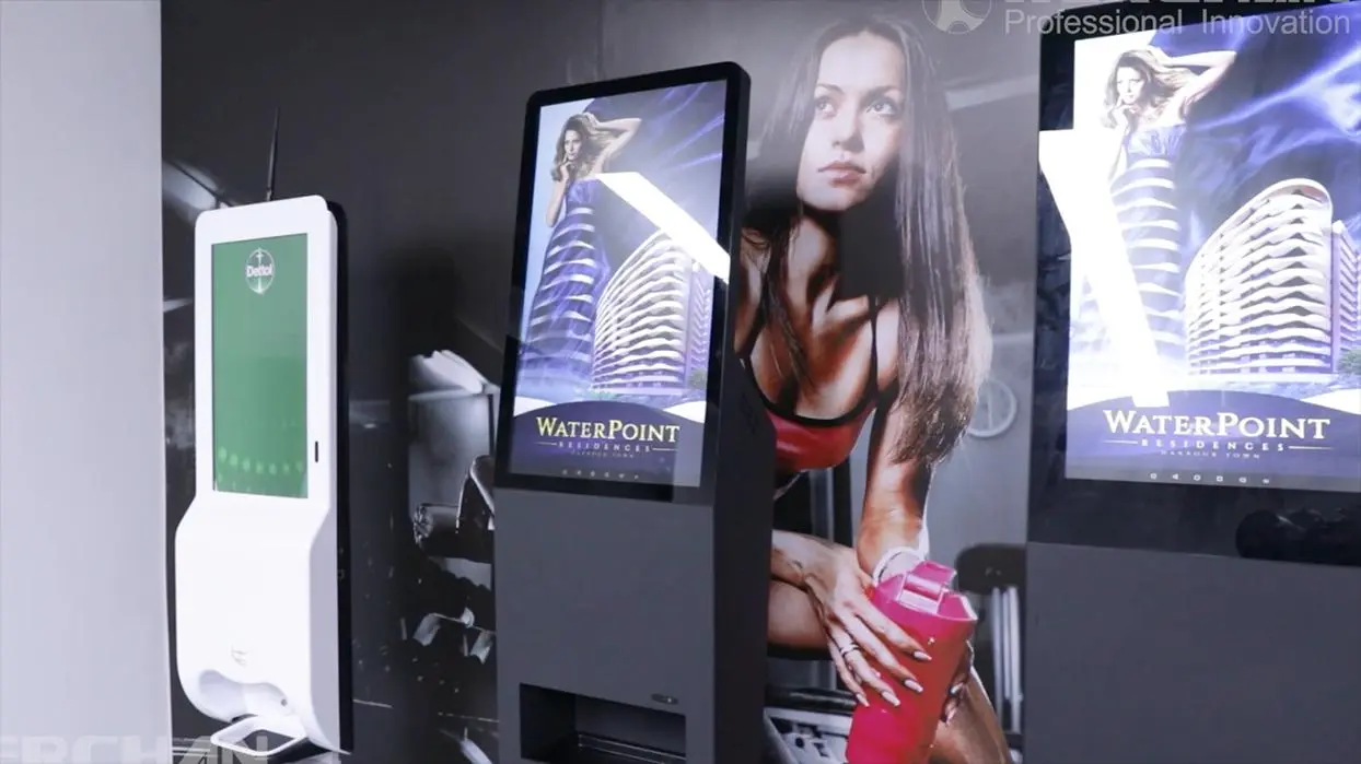Hand Sanitizer Kiosk with Digital Signage Advertising Display