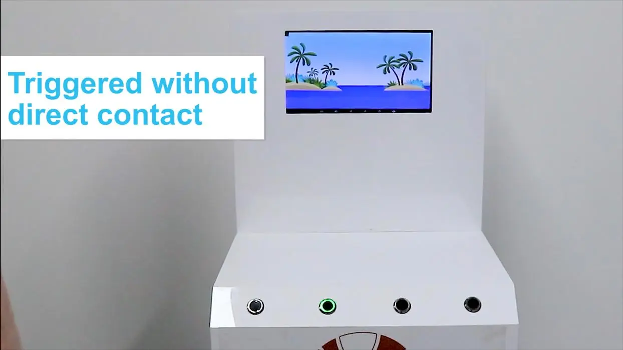 Touch-less Sensor Button For Interactive Retail Screen